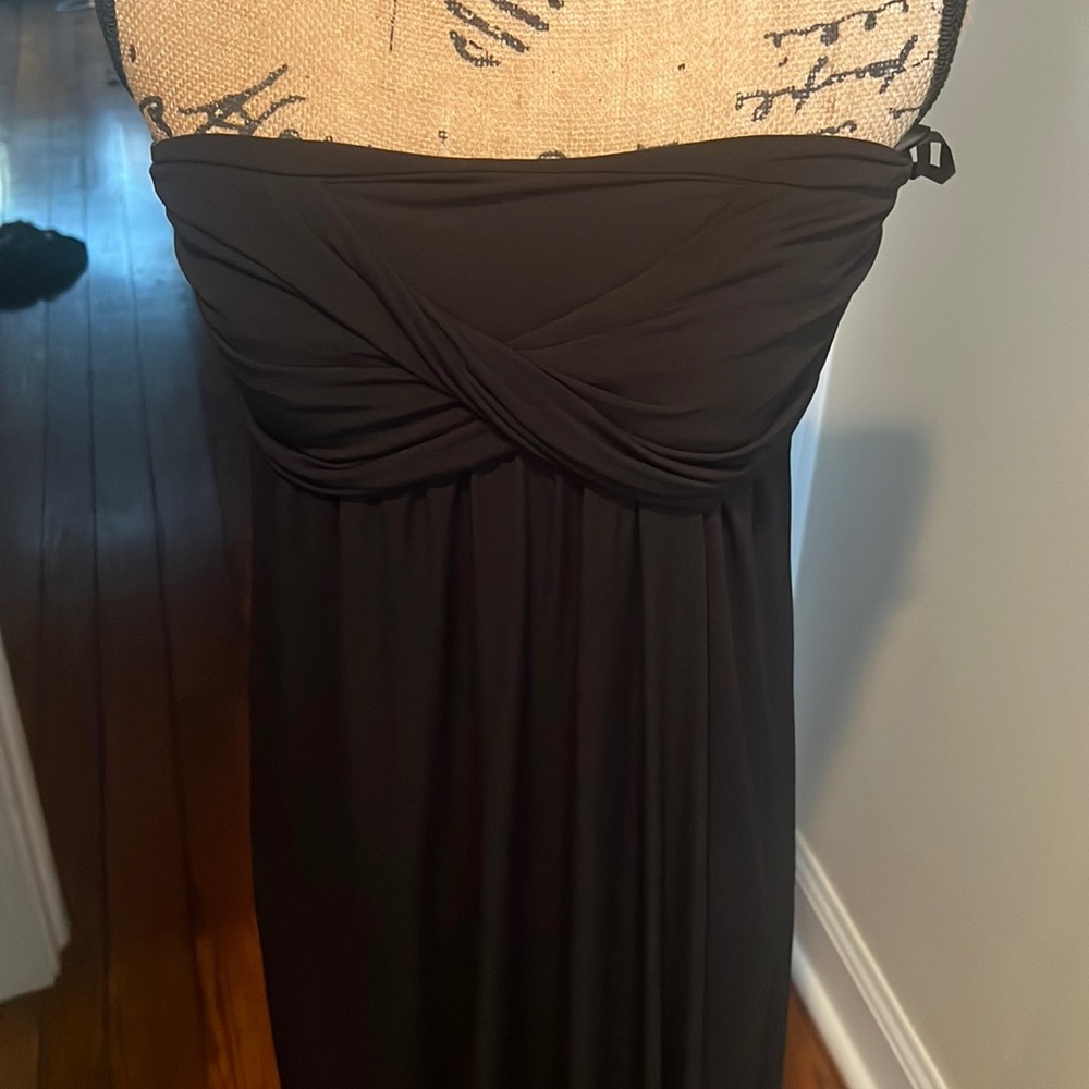 Black strapless maxi